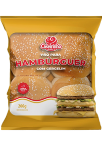 Embalagem Pão para Hambúrguer com Gergelim